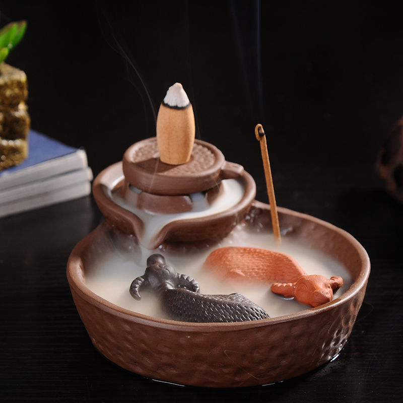 Clay 2 Cattles Incense Burner